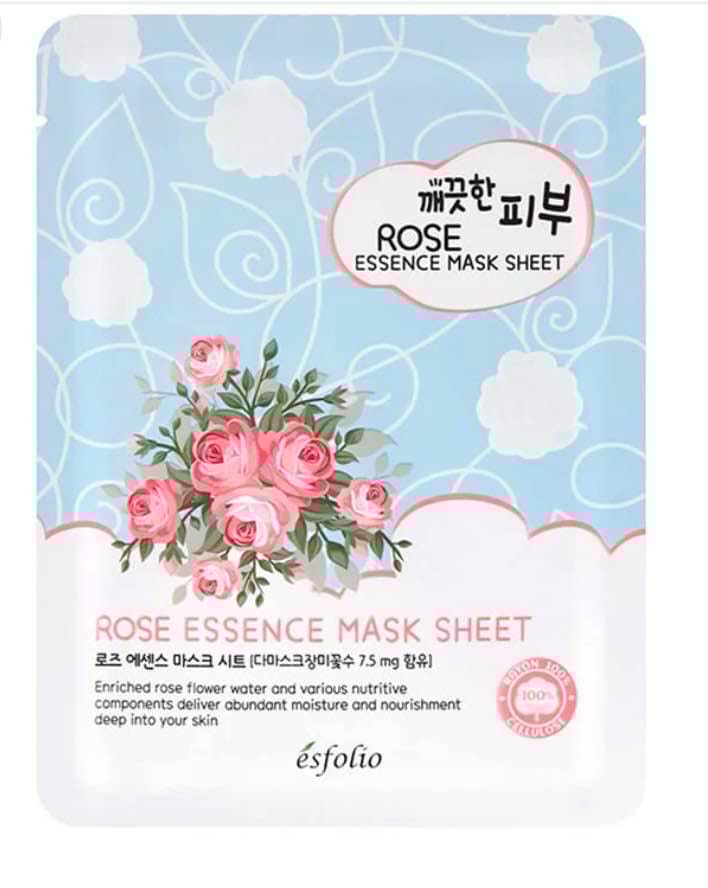 Esfolio Pure Skin Rose Essence Mask Sheet - Μάσκα αναζωογόνησης