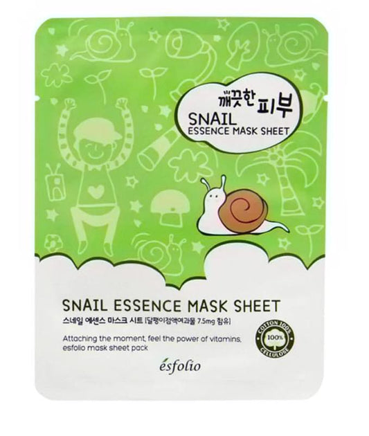 Esfolio  Pure Skin Snail Essence Mask Sheet - Μάσκα ανάπλασης και ενυδάτωσης